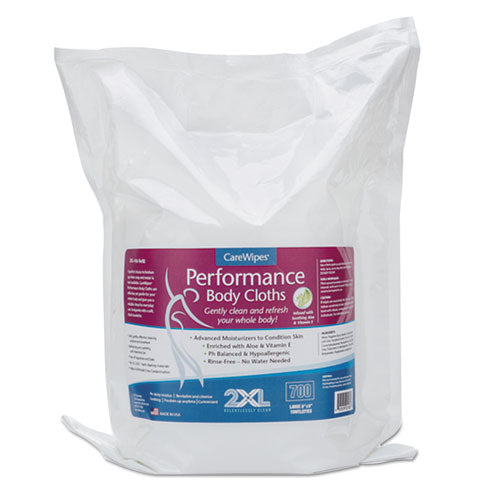 Performance Body Cloths, 1-ply, 6 X 8, Unscented, White, 700/pack, 2 Packs/carton