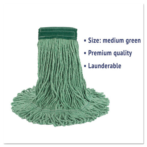 Boardwalk Super Loop Wet Mop Head Cotton/synthetic Fiber 5" Headband Medium Size Green