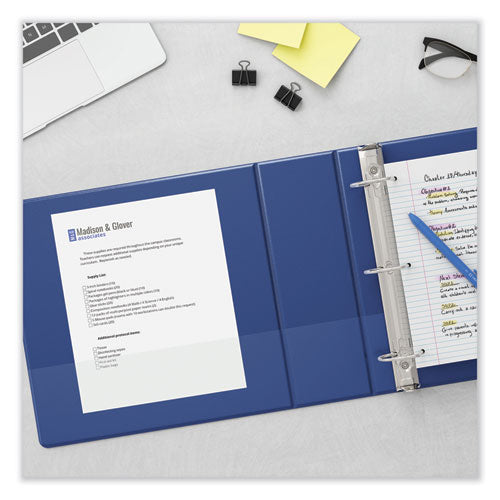 Slant D-ring View Binder, 3 Rings, 3" Capacity, 11 X 8.5, Navy Blue