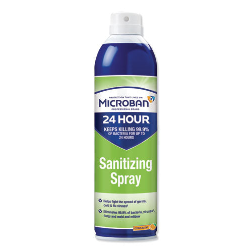 Microban 24-hour Disinfectant Sanitizing Spray Citrus 15 Oz Aerosol Spray 6/Case