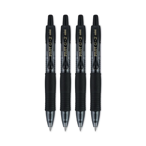 G2 Mini Gel Pen, Retractable, Fine 0.7 Mm, Black Ink, Black Barrel, 4/pack