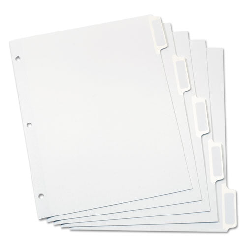 Custom Label Tab Dividers With Self-adhesive Tab Labels, 8-tab, 11 X 8.5, White, 25 Sets