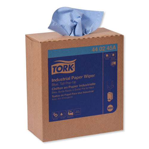 Industrial Paper Wiper, 4-ply, 8.54 X 16.5, Unscented, Blue, 90 Towels/box, 10 Boxes/carton