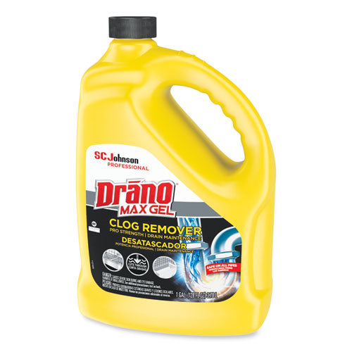 Drano Max Gel Clog Remover Bleach Scent 128 Oz Bottle 4/Case