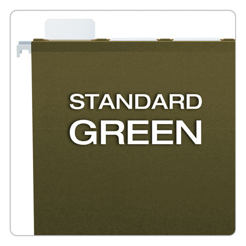 Ready-tab Extra Capacity Reinforced Colored Hanging Folders, Legal Size, 1/6-cut Tabs, Standard Green, 20/box