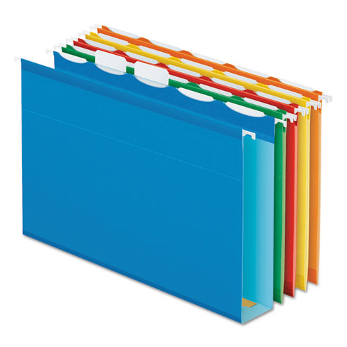 Ready-tab Extra Capacity Reinforced Colored Hanging Folders, Legal Size, 1/6-cut Tabs, Standard Green, 20/box