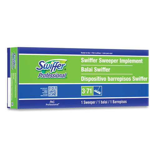 Swiffer Sweeper Mop 10x4.8 White Cloth Head 46" Green Silver Aluminum Plastic Handle 1 Each