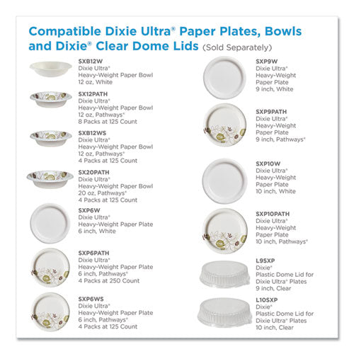 Pathways Soak Proof Shield Heavyweight Paper Plates, Wisesize, 8.5" Dia, Green/burgundy, 500/carton