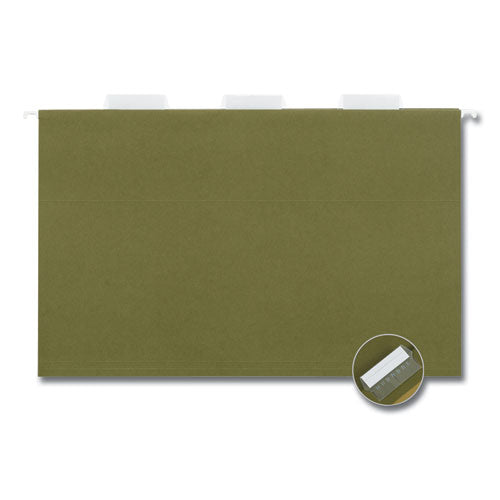 Hanging File Folders, Legal Size, 1/5-cut Tabs, Standard Green, 50/carton