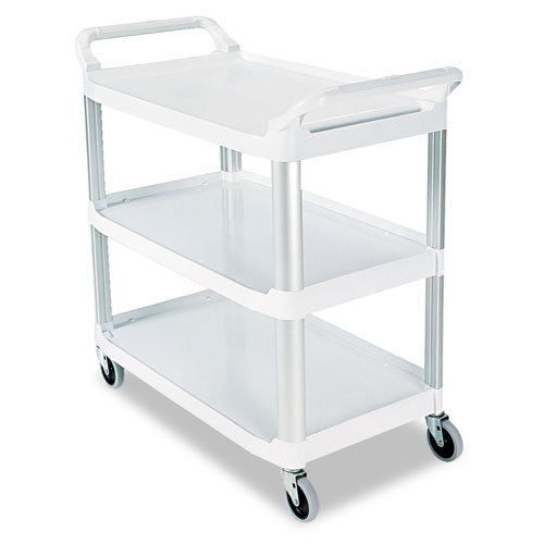 Xtra Utility Cart With Open Sides, Plastic, 3 Shelves, 300 Lb Capacity, 40.63" X 20" X 37.81", Black