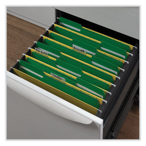 Reinforced Top-tab File Folders, 1/3-cut Tabs: Assorted, Letter Size, 1" Expansion, Green, 100/box