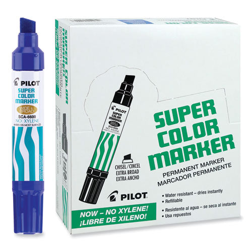 Jumbo Refillable Permanent Marker, Broad Chisel Tip, Blue