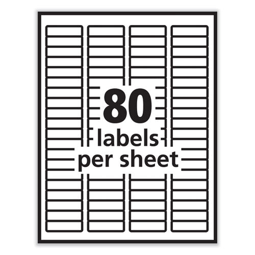 Labels, Inkjet/laser Printers, 0.5 X 1.75, White, 80/sheet, 100 Sheets/pack