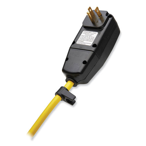 Power It! Safety Power Strip With Gfci Plug, 8 Outlets, 12 Ft Cord, Yellow/black