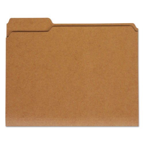 Reinforced Kraft Top Tab File Folders, Straight Tabs, Letter Size, 0.75" Expansion, Brown, 100/box