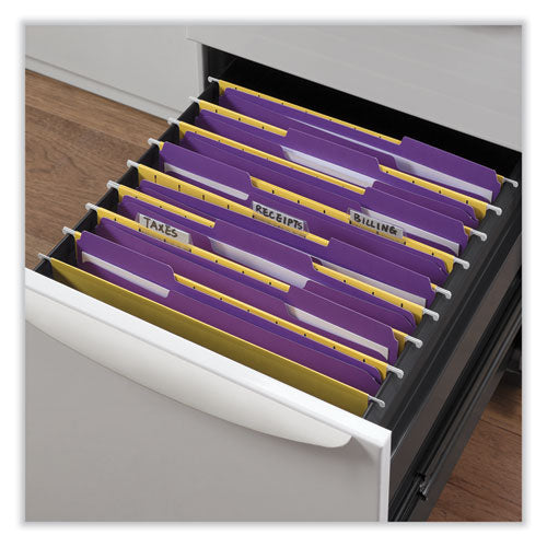 Reinforced Top-tab File Folders, 1/3-cut Tabs: Assorted, Letter Size, 1" Expansion, Violet, 100/box