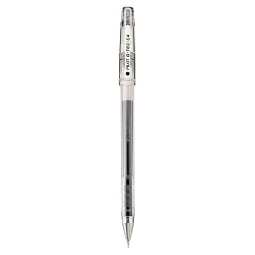 G-tec-c Ultra Gel Pen, Stick, Extra-fine 0.4 Mm, Black Ink, Clear Barrel, Dozen