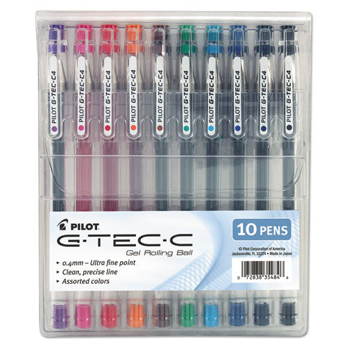 G-tec-c Ultra Gel Pen, Stick, Extra-fine 0.4 Mm, Black Ink, Clear Barrel, Dozen