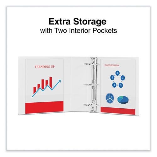Slant D-ring View Binder, 3 Rings, 3" Capacity, 11 X 8.5, White