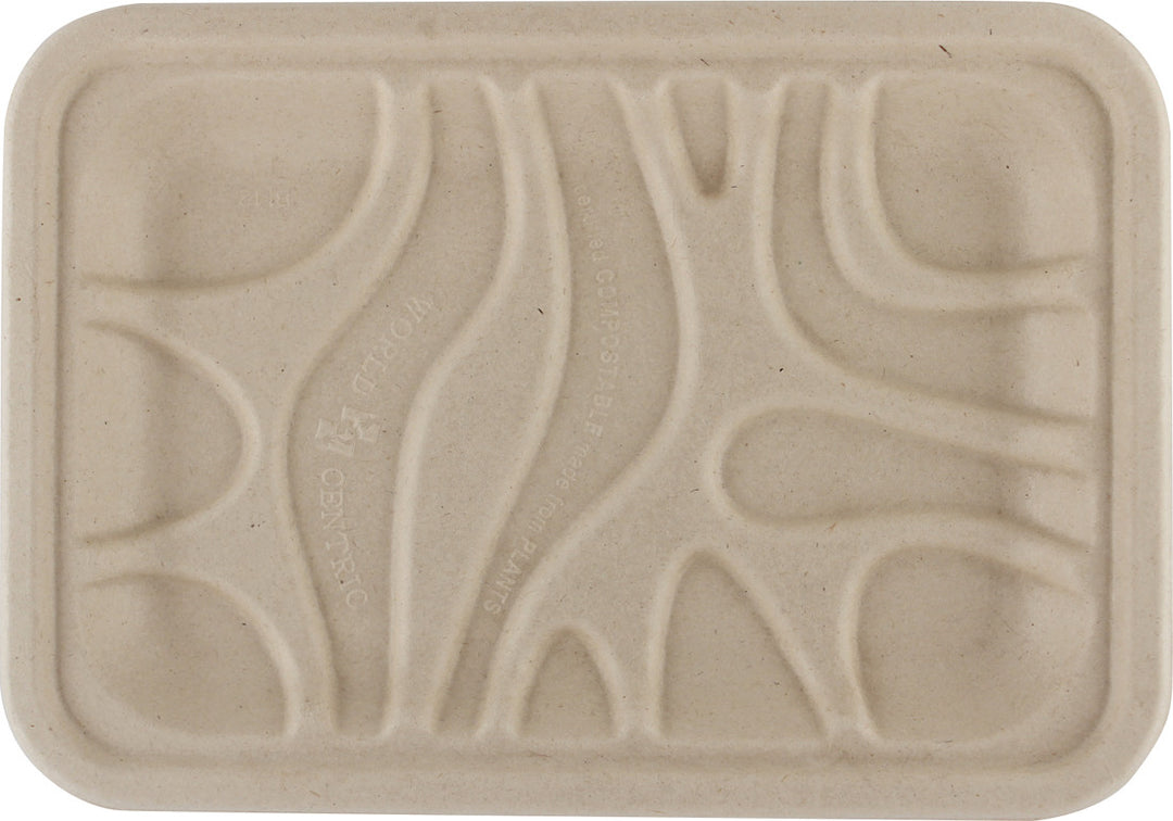 World Centric Molded Fiber Plastic Lined Tray-50 Each-10/Case