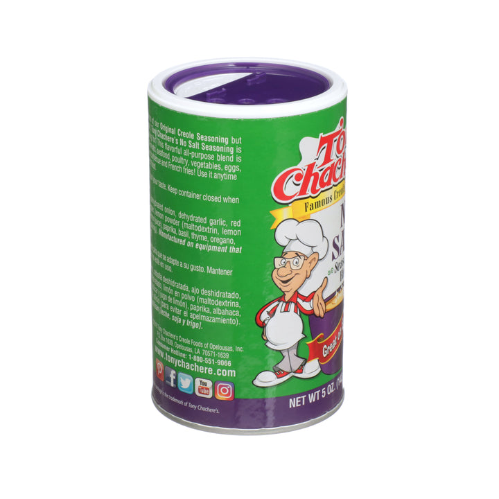 Tony Chachere's Creole Foods No Salt Seasoning-5 oz.-6/Case