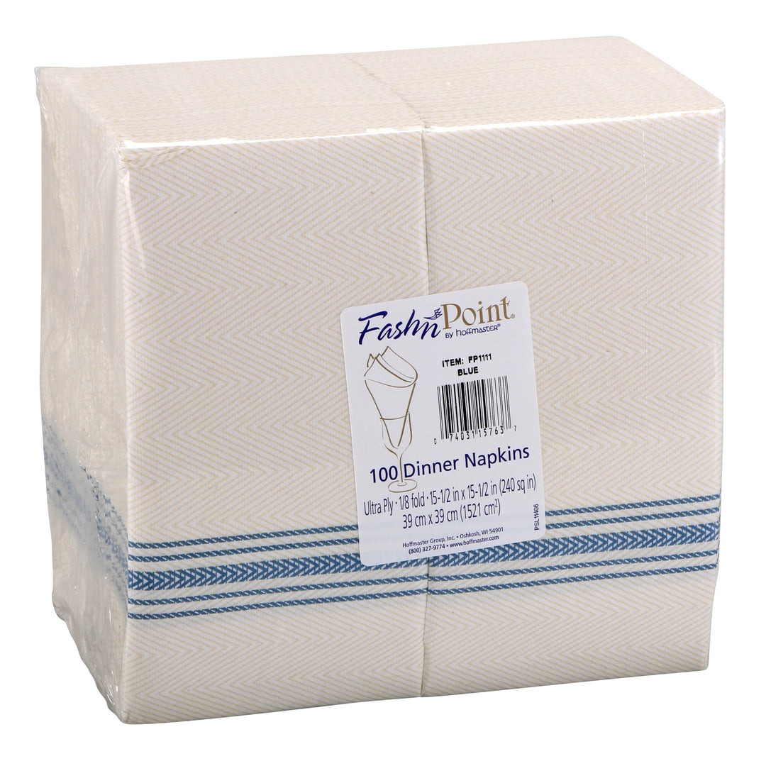 Hoffmaster Dinner Napkin Blue And White-100 Each-8/Case