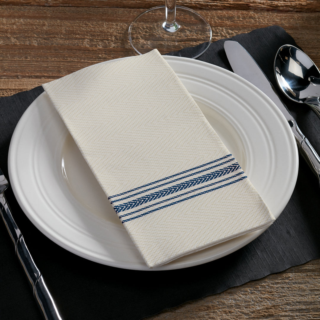 Hoffmaster Dinner Napkin Blue And White-100 Each-8/Case