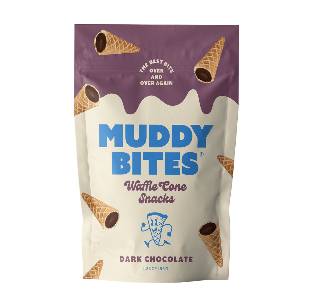 Muddy Bites Dark Chocolate Waffle Cone Snack-2.33 oz.-8/Case