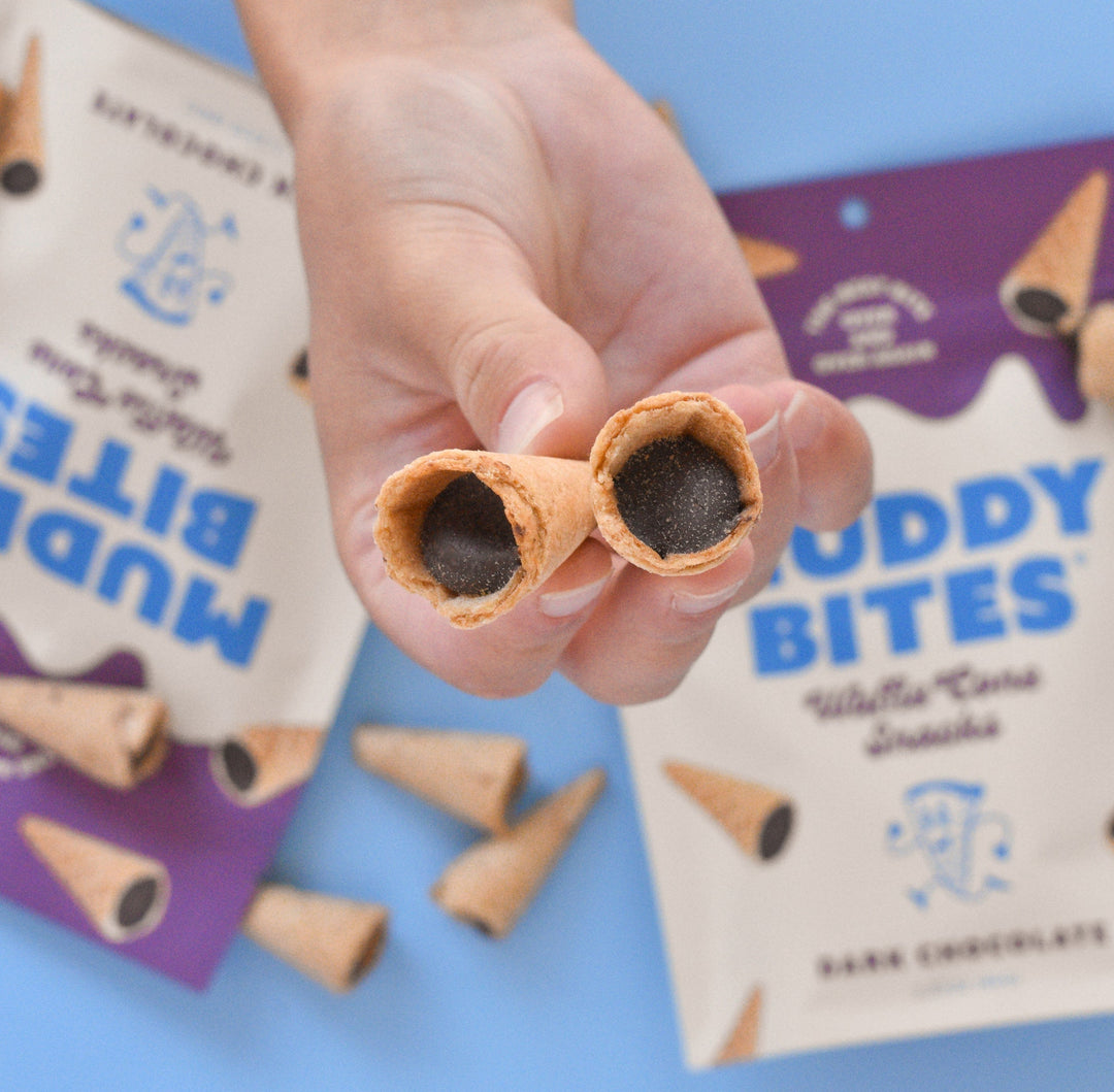 Muddy Bites Dark Chocolate Waffle Cone Snack-2.33 oz.-8/Case