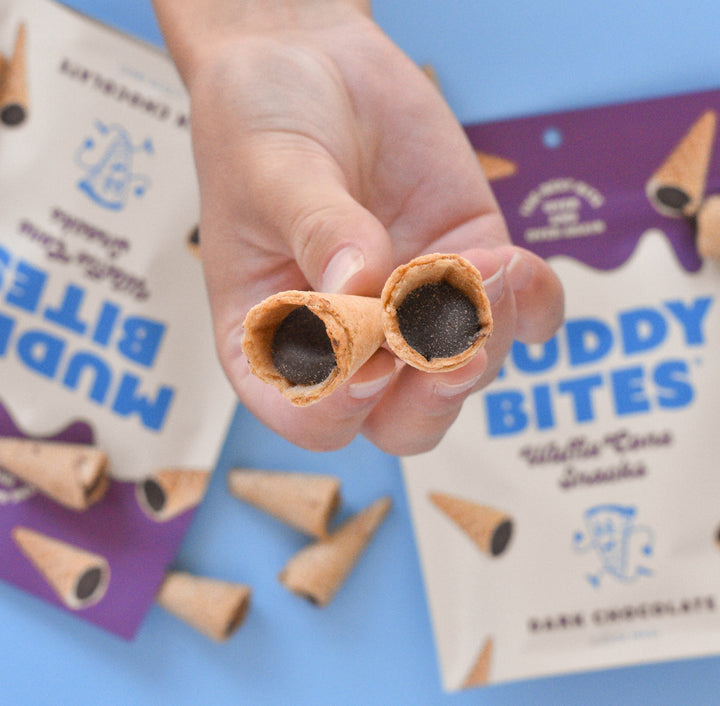 Muddy Bites Dark Chocolate Waffle Cone Snack-2.33 oz.-8/Case