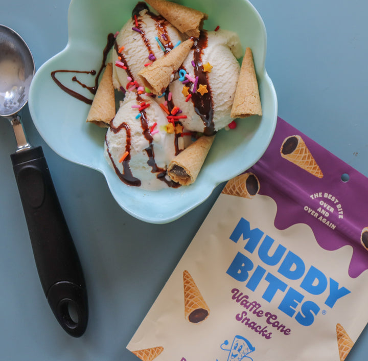 Muddy Bites Dark Chocolate Waffle Cone Snack-2.33 oz.-8/Case