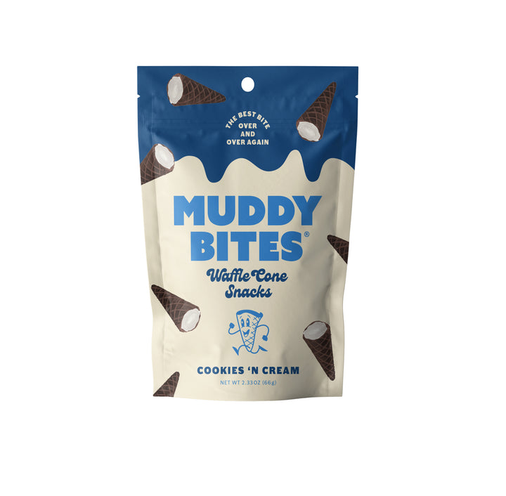 Muddy Bites Cookies N Cream Waffle Cone Snack-2.33 oz.-12/Case