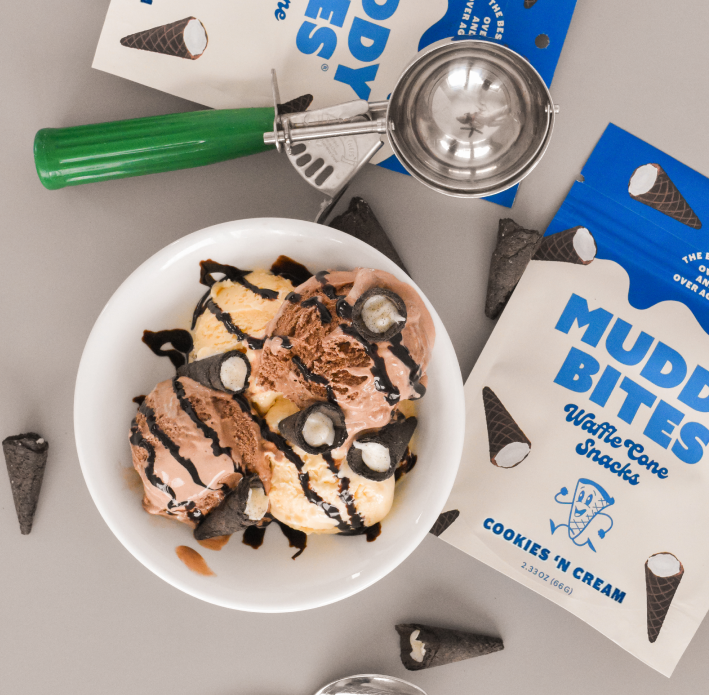 Muddy Bites Cookies N Cream Waffle Cone Snack-2.33 oz.-12/Case