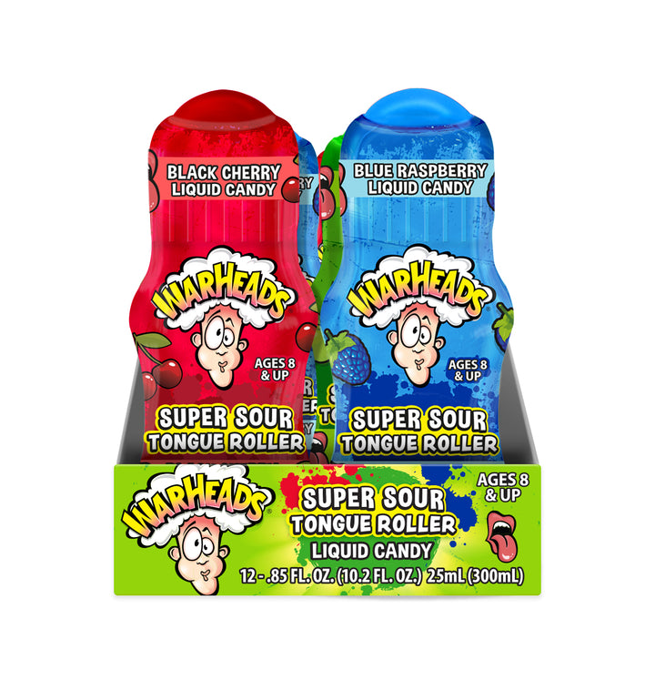 Warheads Super Sour Tongue Roller Case-0.85 fl. oz.-12/Box-18/Case