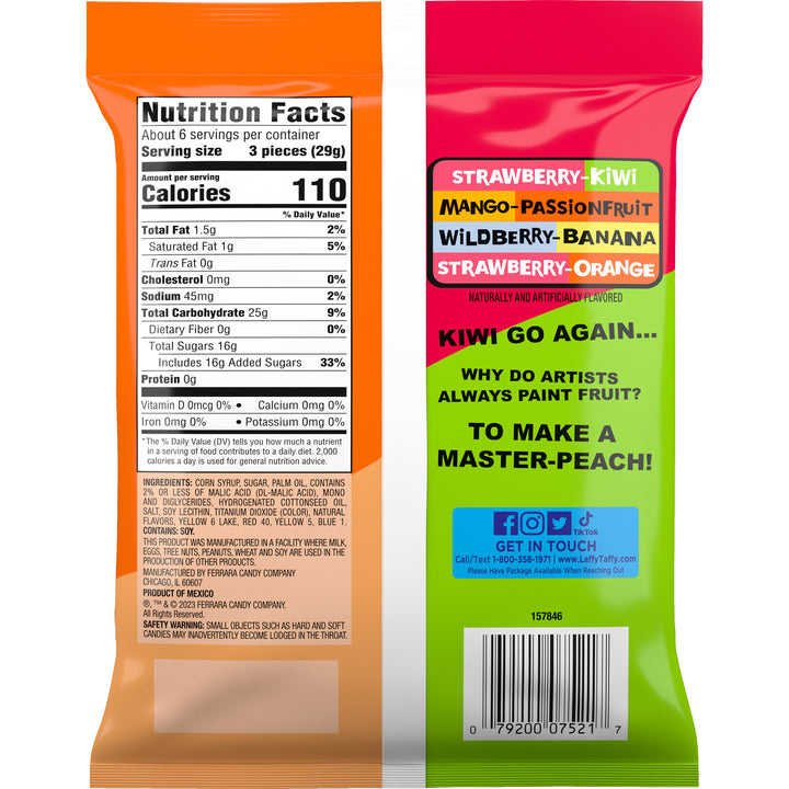 Laffy Taffy Fruit Combo Taffy Pouch-6 oz.-12/Case