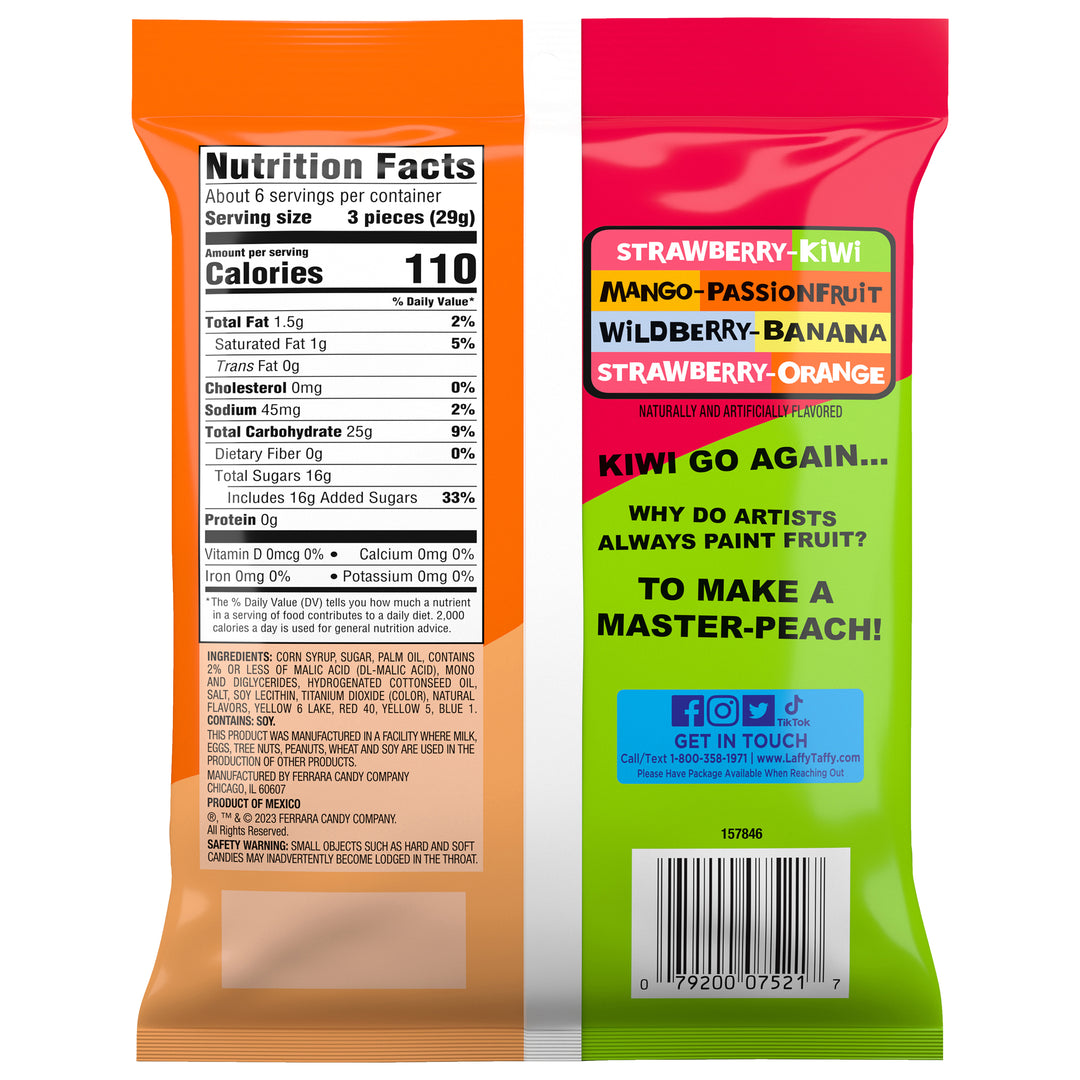 Laffy Taffy Fruit Combo Taffy Pouch-6 oz.-12/Case
