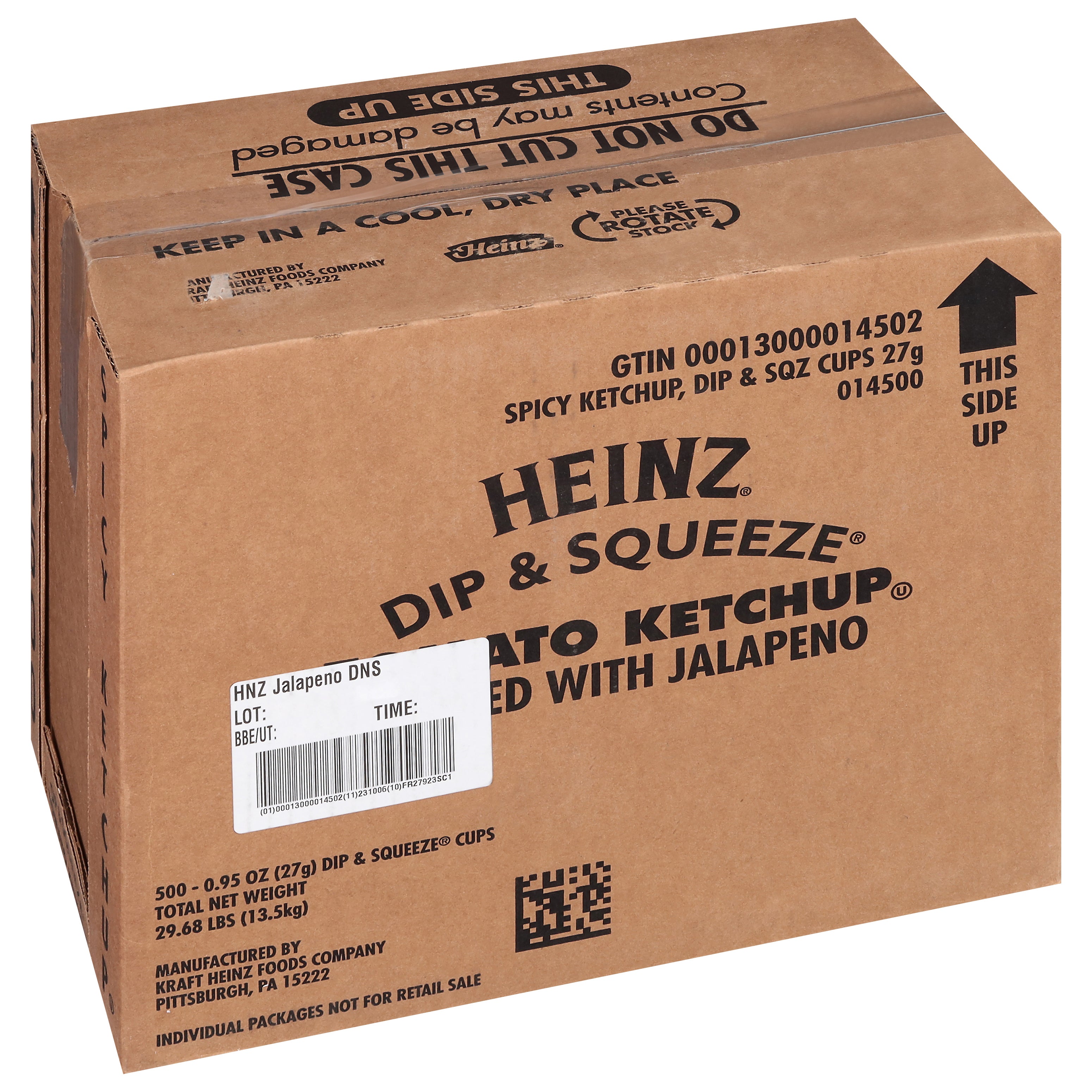 Heinz Jalapeno Ketchup Dip & Squeeze Single Serve Packet-29.68 lbs