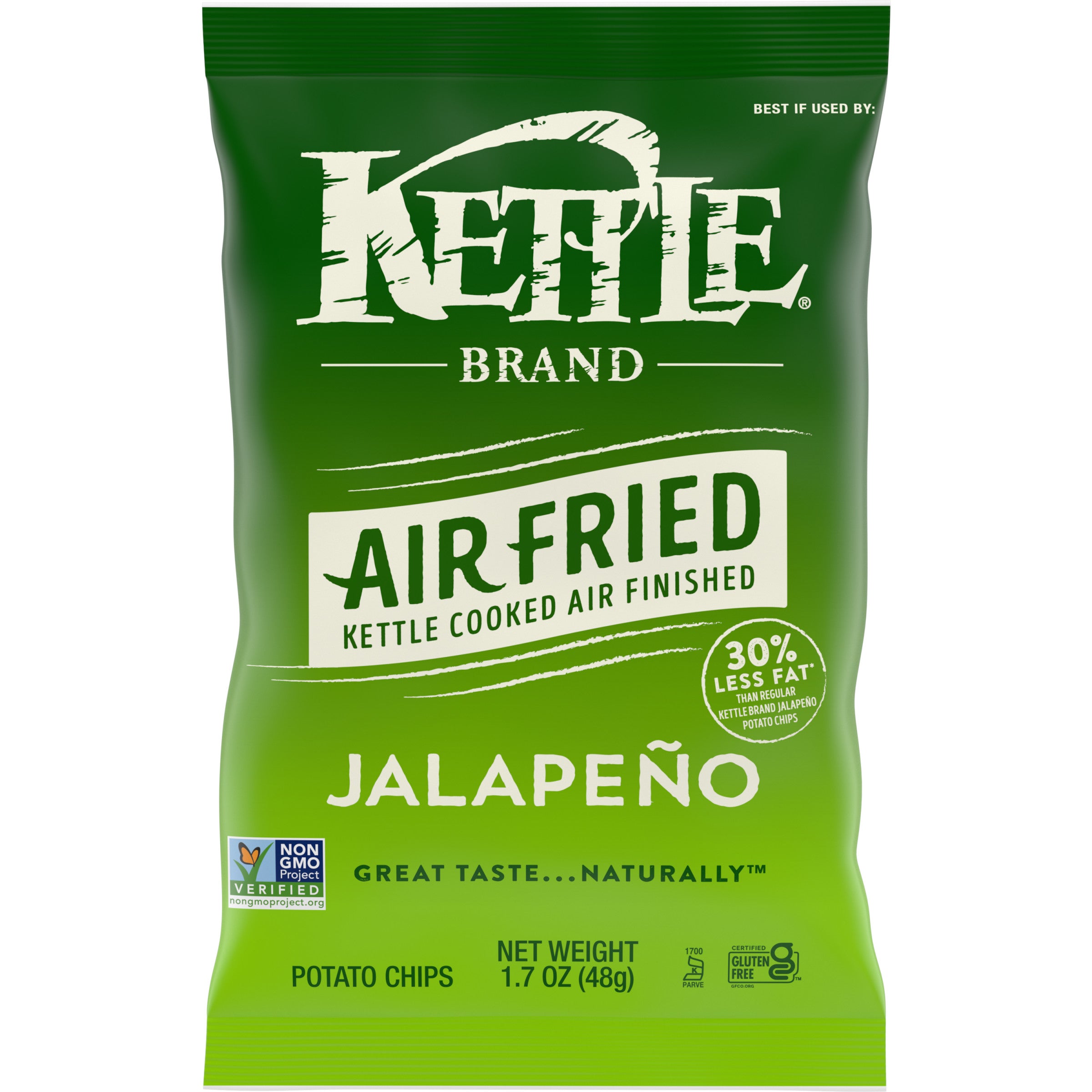 ぱいなっぷる Kettle Foods Air Fried Jalapeno Potato Chips Snack Bag-1.7 oz.-6
