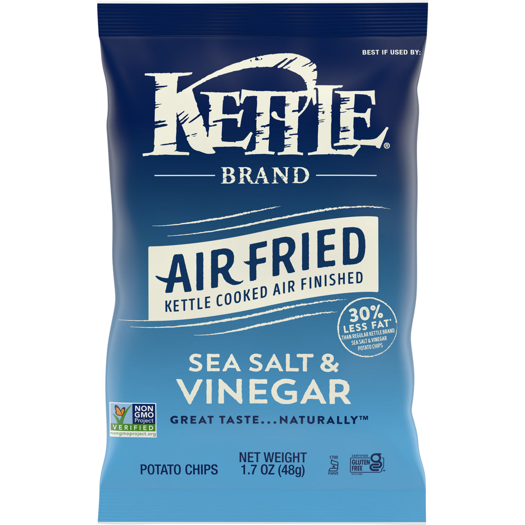 Kettle Foods Air Fried Sea Salt And Vinegar Potato Chips Snack Bag-1.7 oz.-6/Case