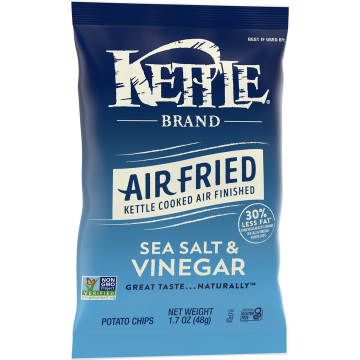 Kettle Foods Air Fried Sea Salt And Vinegar Potato Chips Snack Bag-1.7 oz.-6/Case