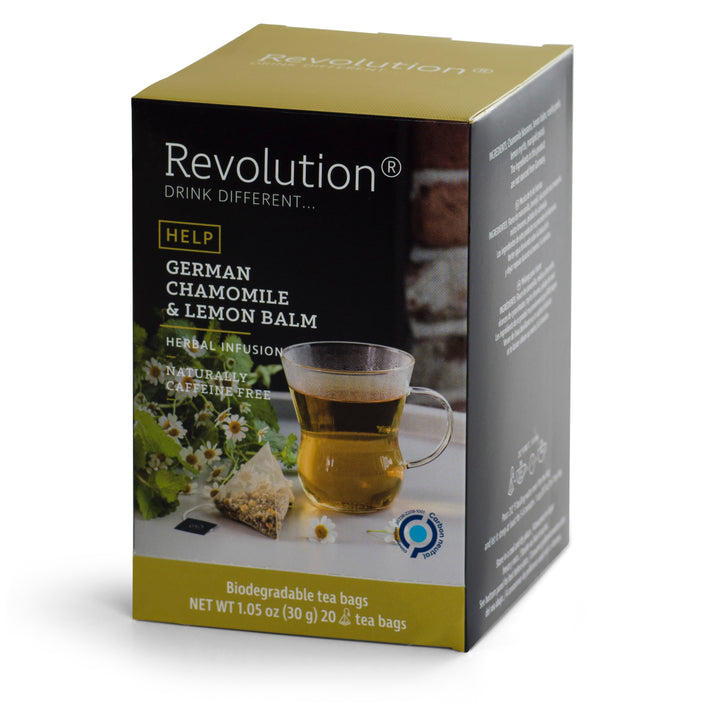 Revolution Tea German Chamomile & Lemon Balm-Herbal Infusion Pyramid-20 Count-6/Case