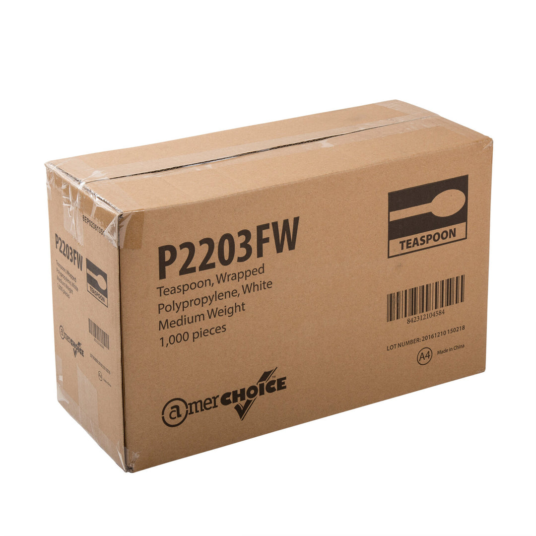 Amercare Teaspoon White Medium Weight-1000 Each-1/Case