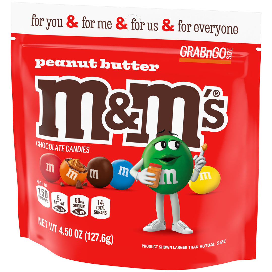 M&M's Peanut Butter Stand Up Pouch-4.5 oz.-8/Case