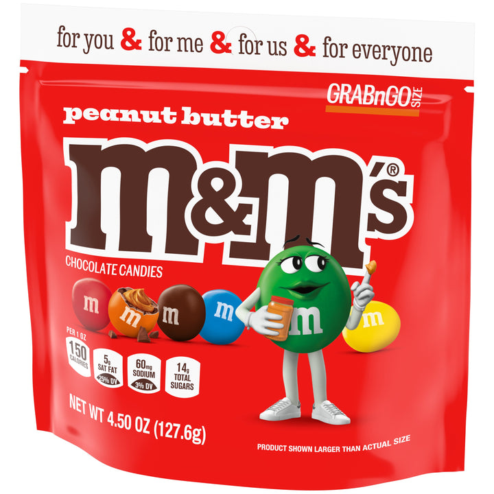 M&M's Peanut Butter Stand Up Pouch-4.5 oz.-8/Case