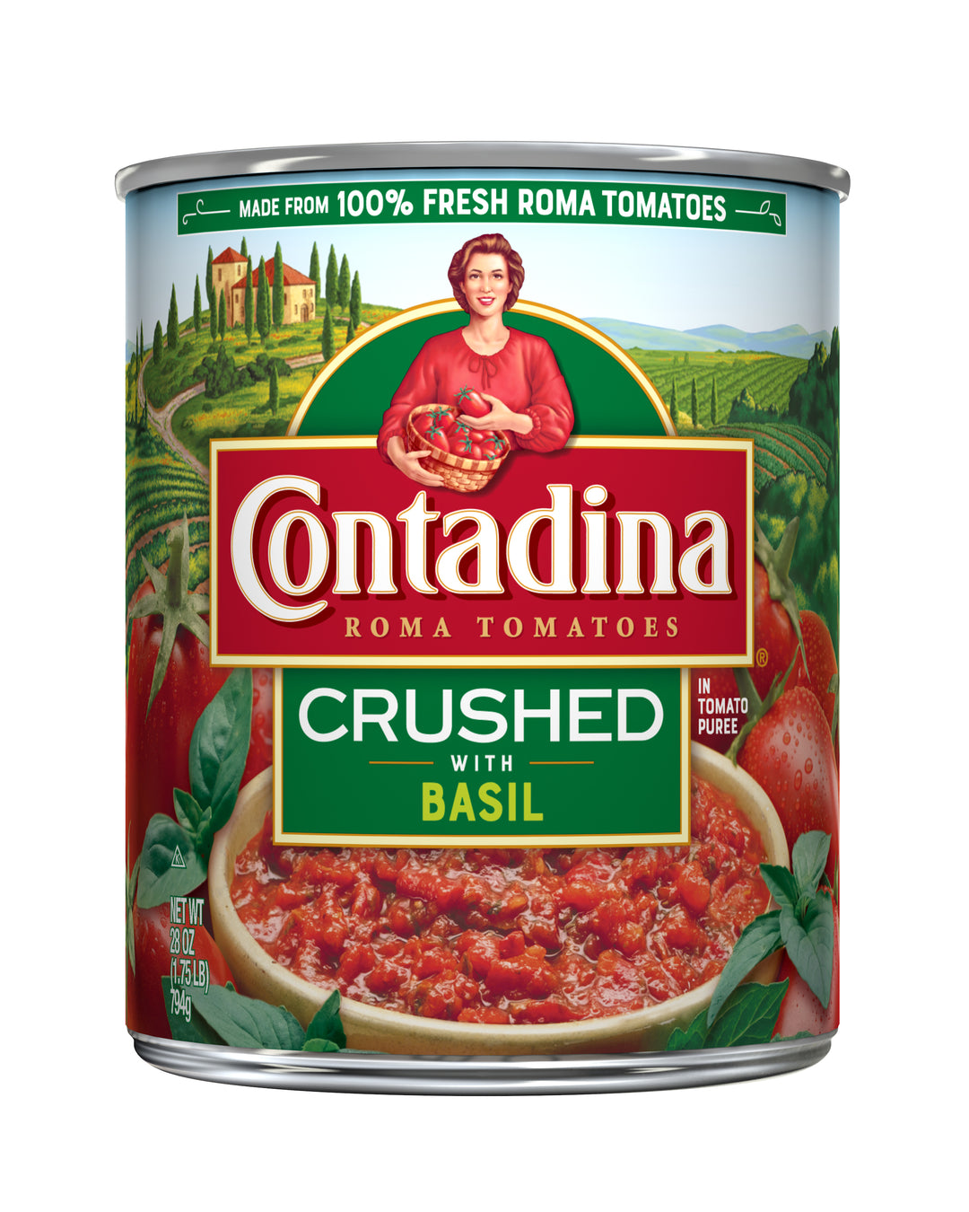 Contadina Crushed Tomatoes With Basil-28 oz.-6/Case