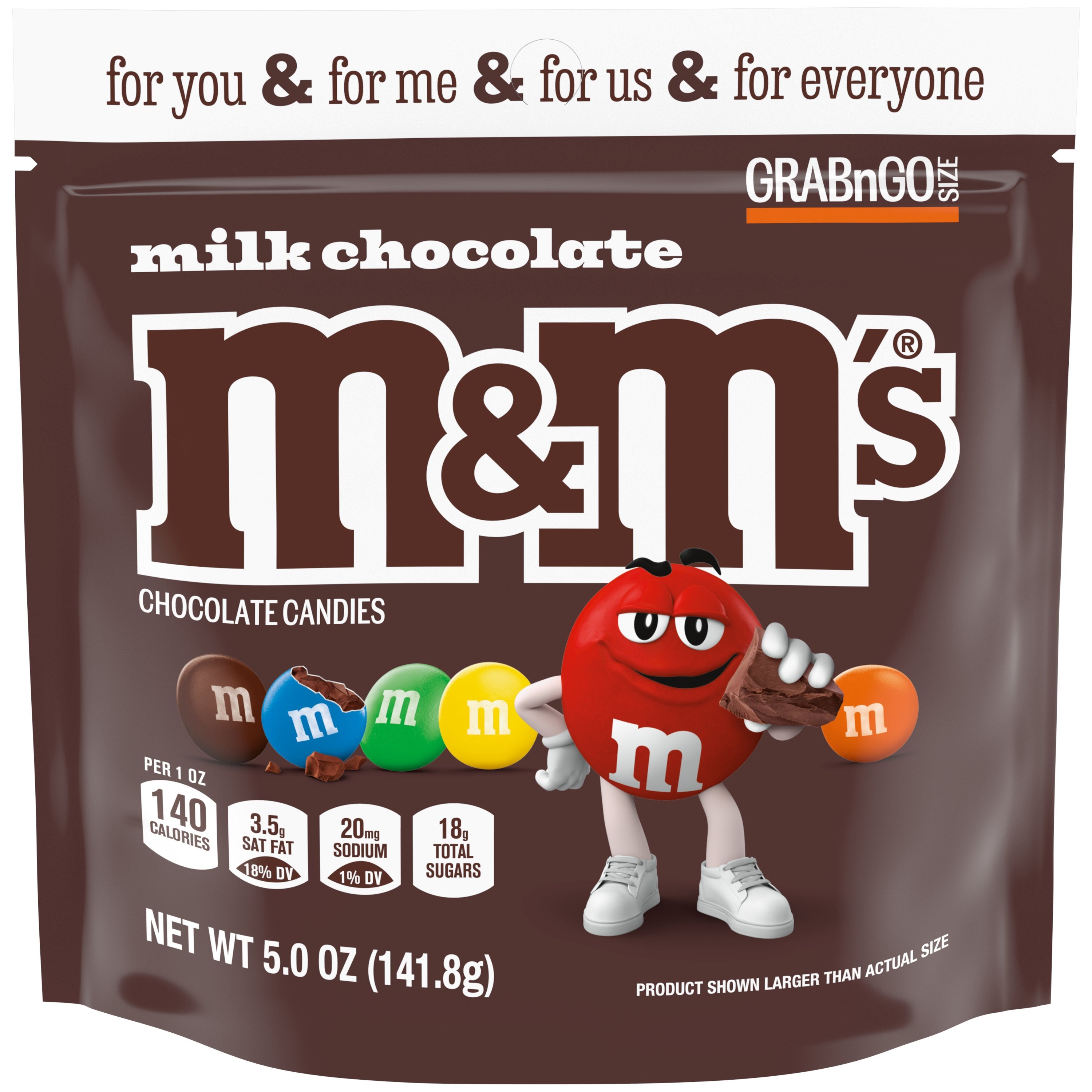 M&M's Milk Chocolate Stand Up Pouch-5 oz.-12/Case MPN# 431181