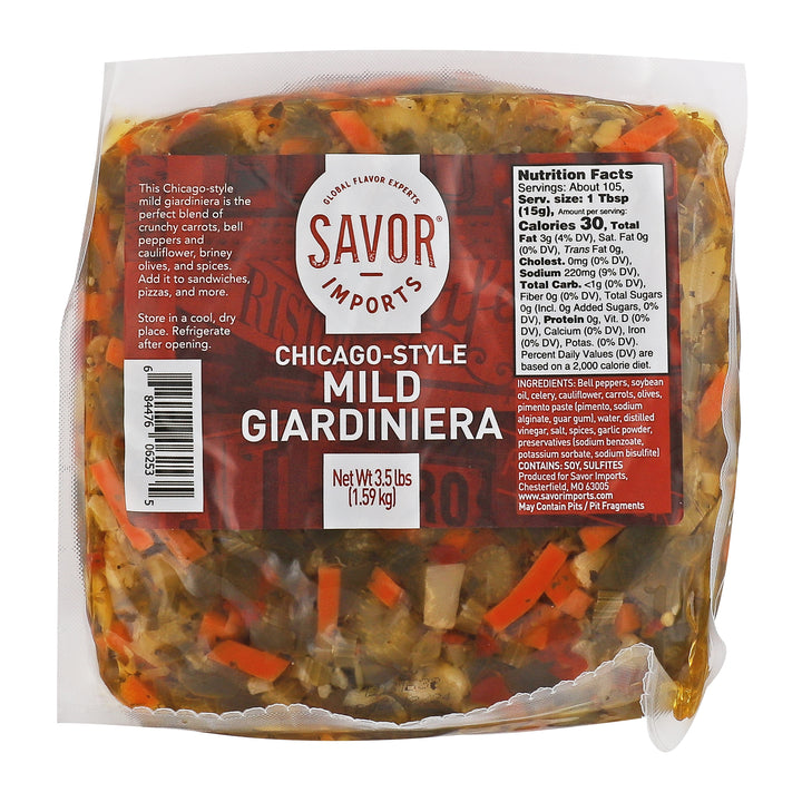 Savor Imports Chicago Style Mild Giardiniera-3.5 lbs.-7/Case