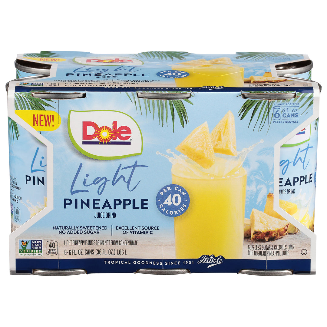 Dole Light Pineapple Juice Drink-8/6/6 Fl Oz-36 fl. oz.-8/Case