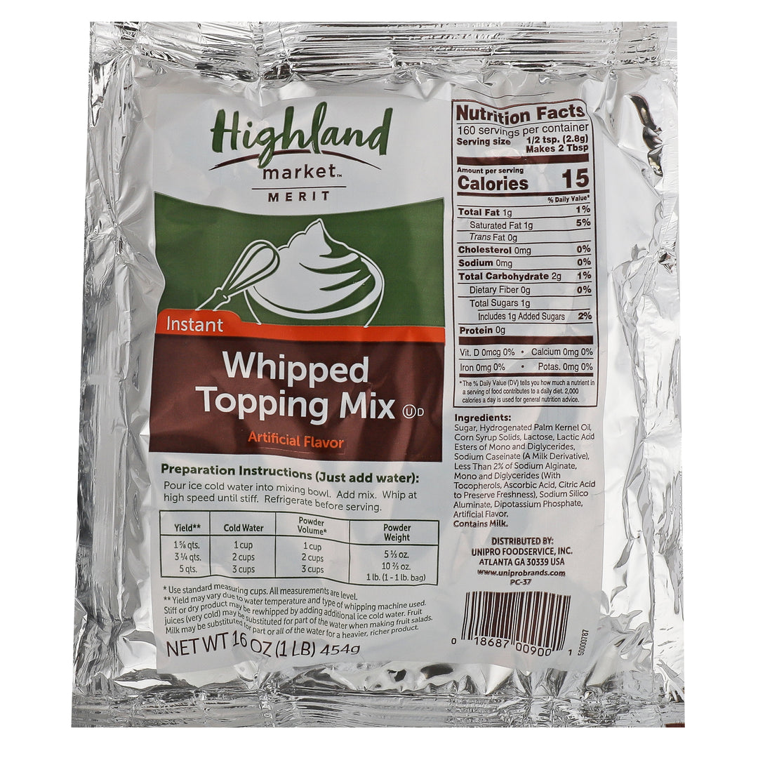 Highland Market Whipped Topping Mix-1 lbs.-12/Case