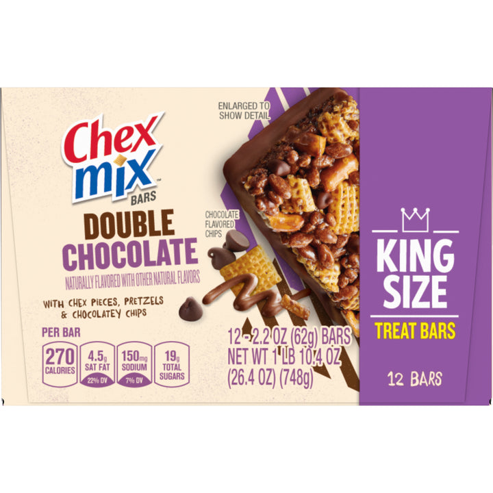 Chex Mix Double Chocolate King Size Bars-2.2 oz.-12/Box-8/Case